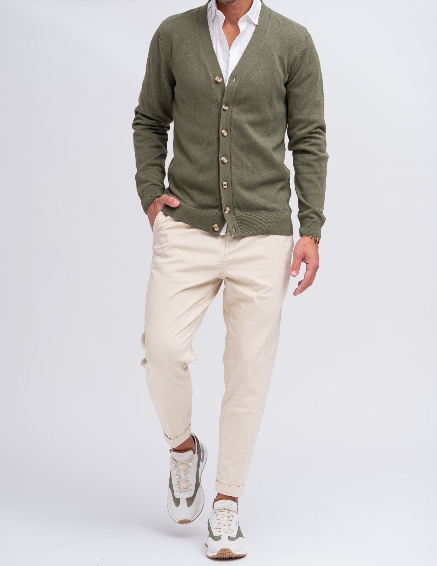 Old Money Light Beige Cropped Chino Pants