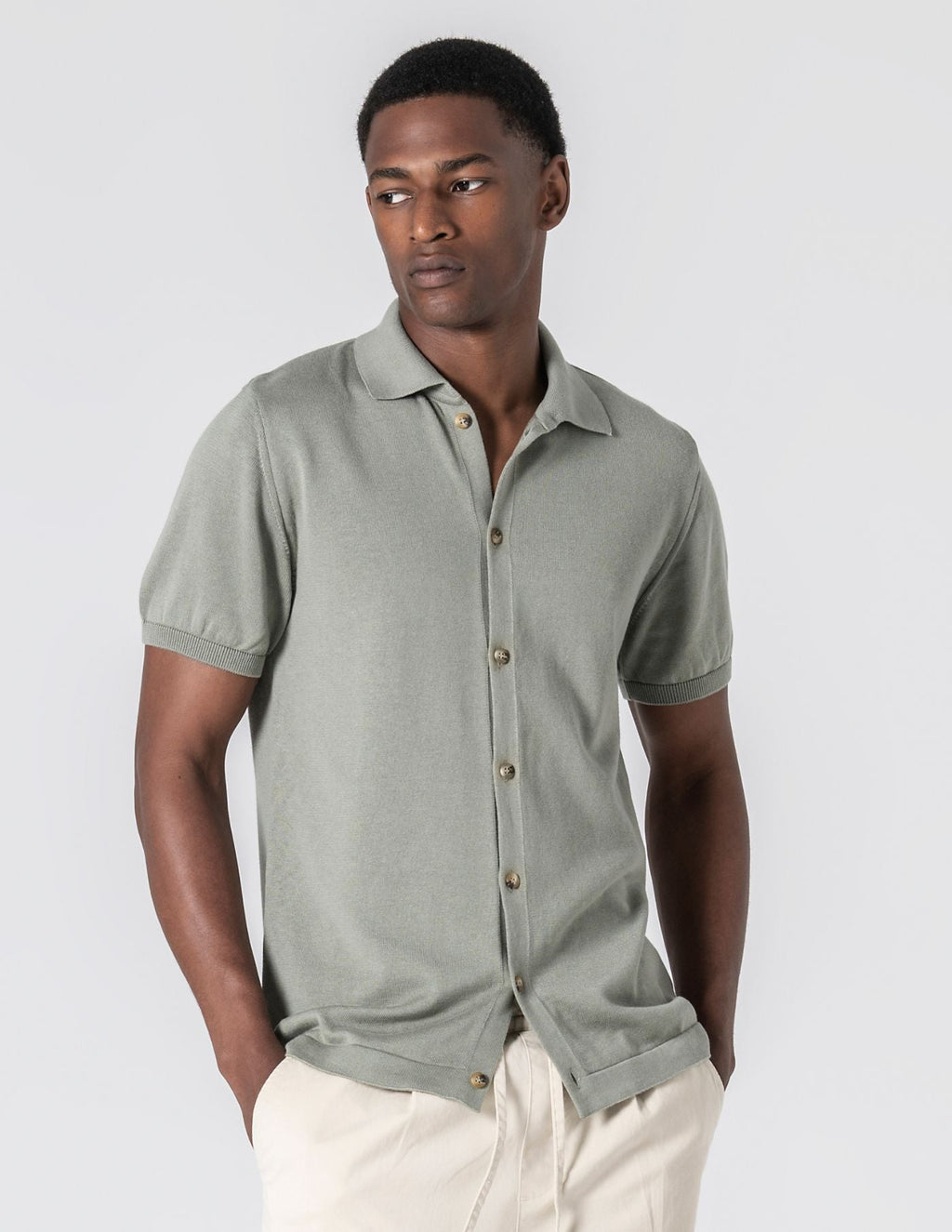Old Money Pistachio Polo Elegant Slim Fit