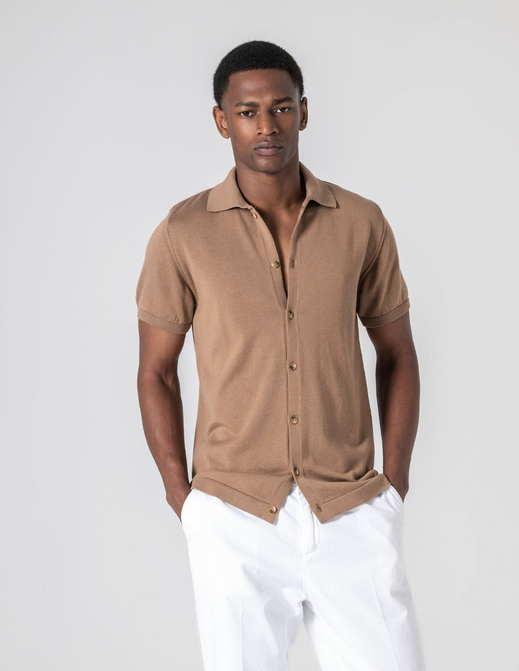 Old Money Polo Chestnut Brown Slim Fit Essential