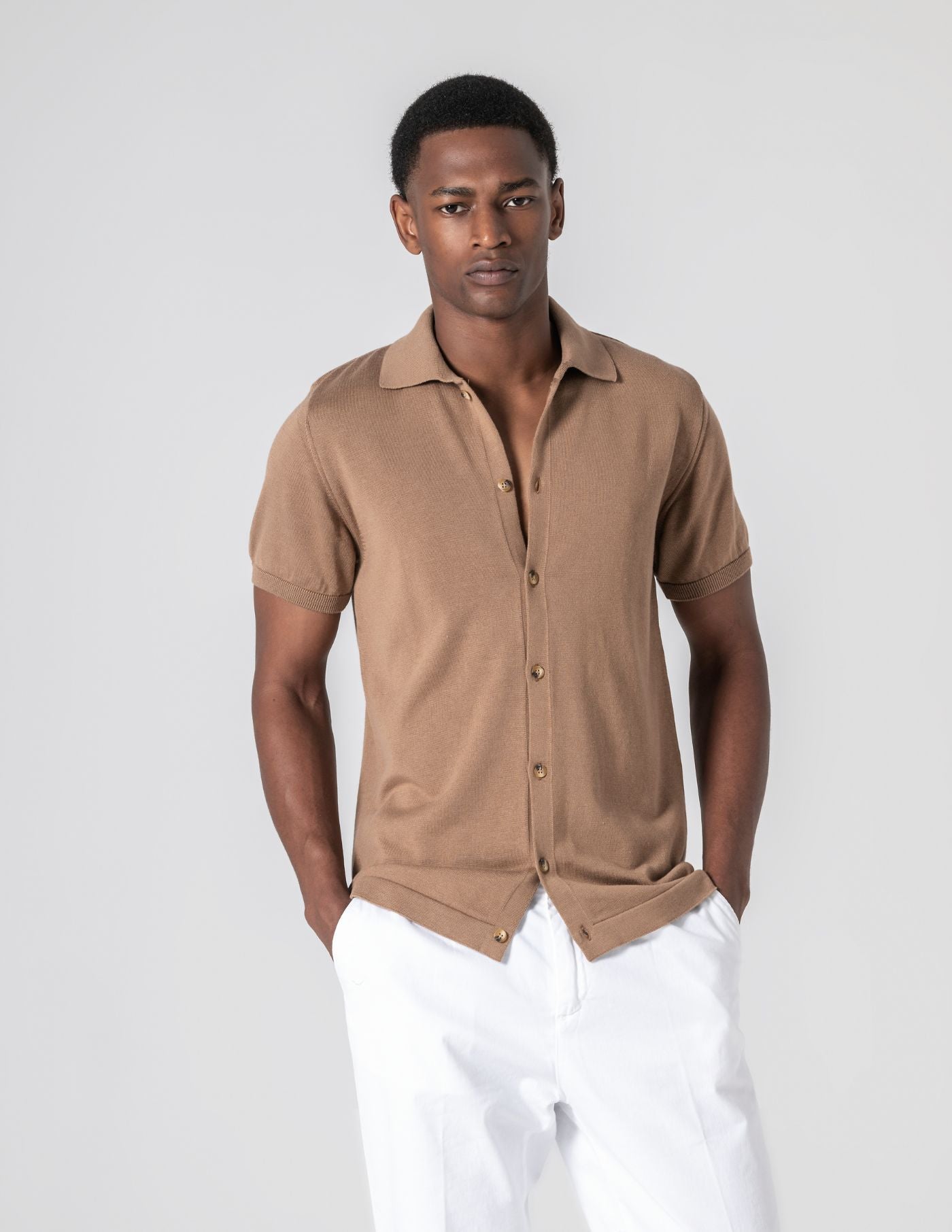 Old Money Polo Chestnut Brown Slim Fit Essential