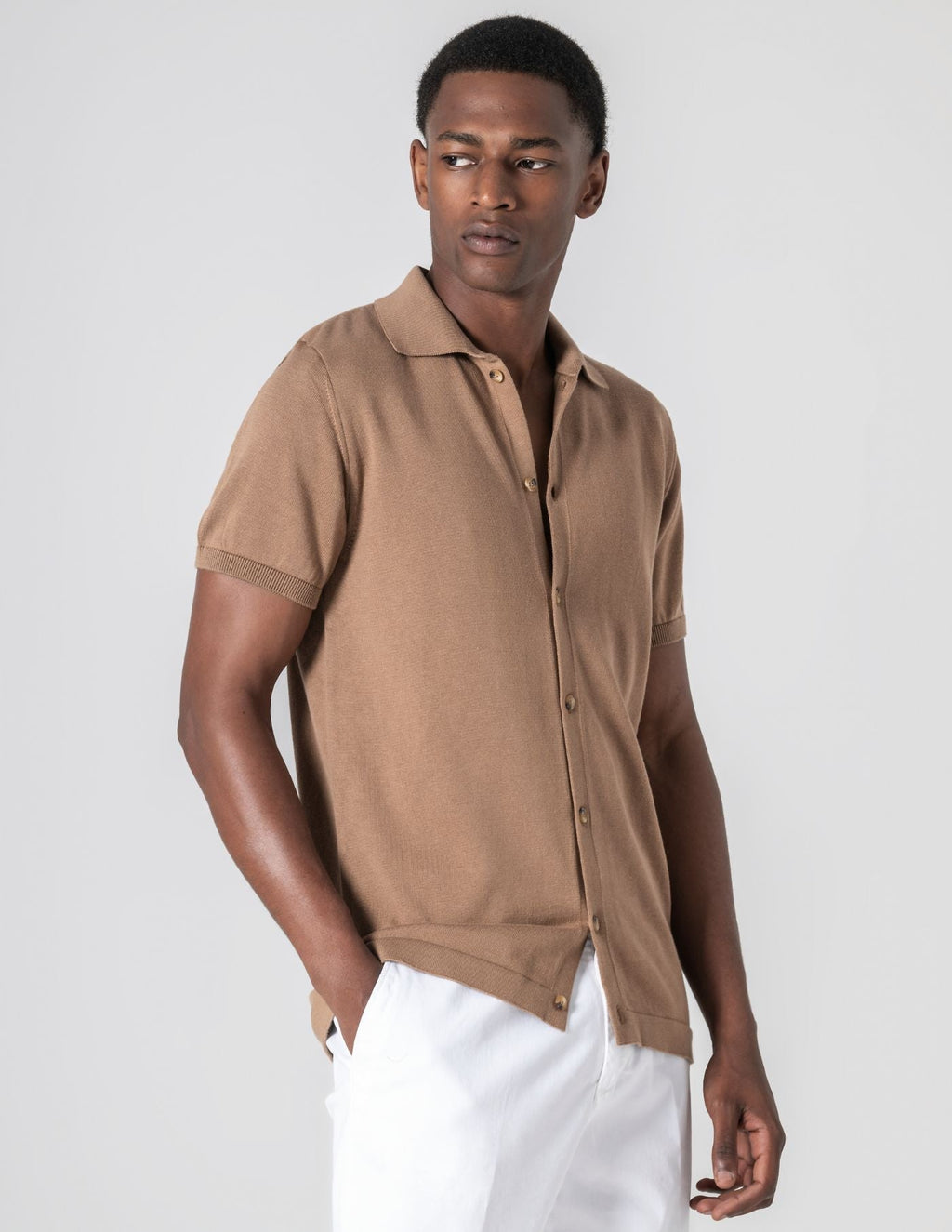 Old Money Polo Chestnut Brown Slim Fit Essential