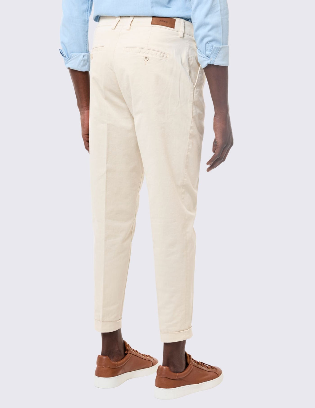 Old Money Light Beige Cropped Chino Pants