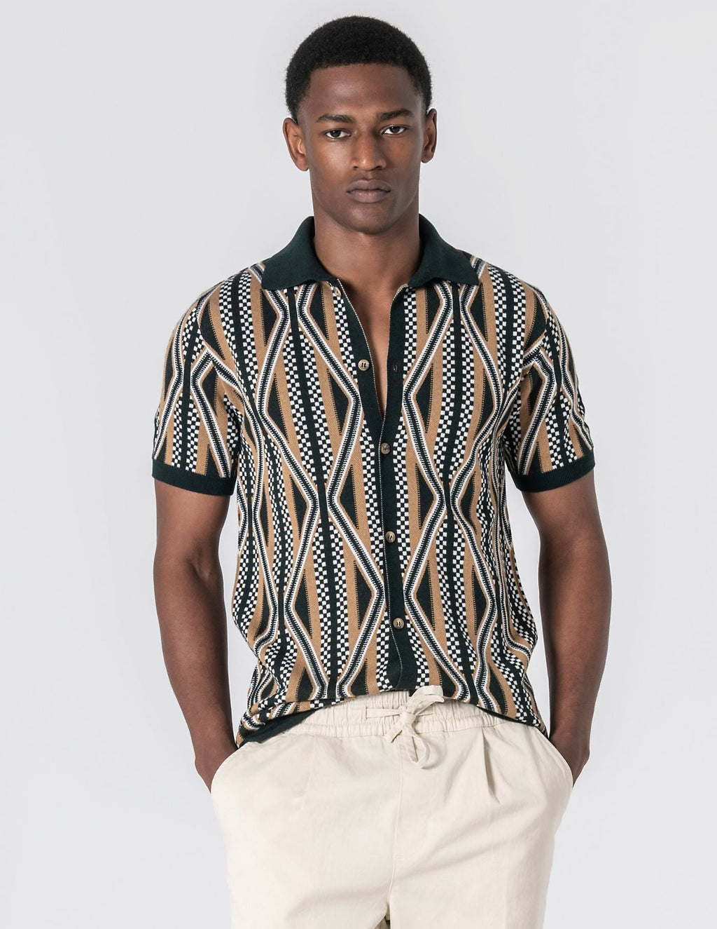 Old Money Jacquard Shirt-Collar Slim Fit Polo