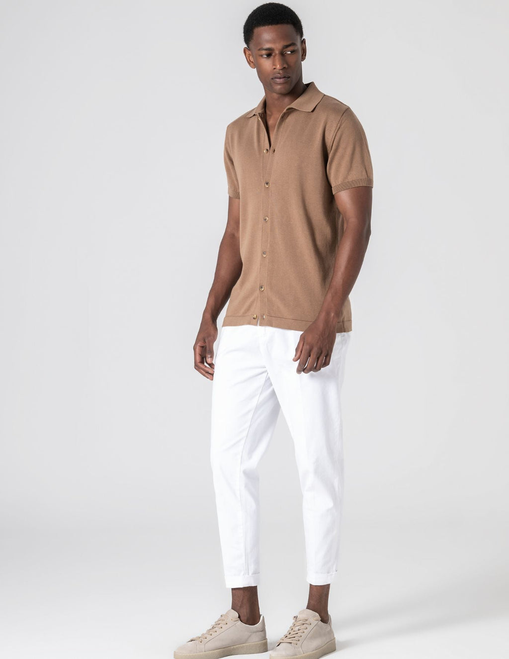 Old Money Polo Chestnut Brown Slim Fit Essential