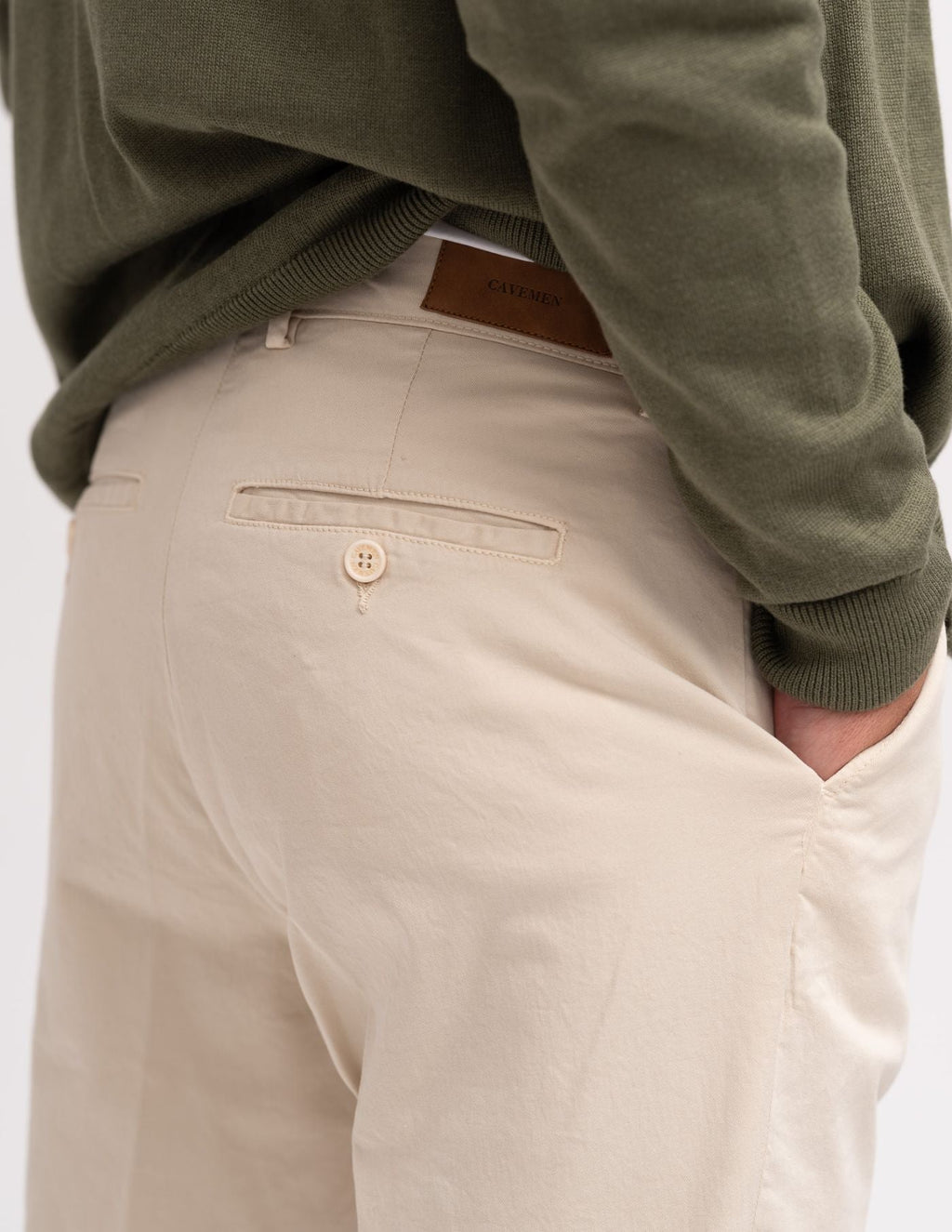 Old Money Light Beige Cropped Chino Pants