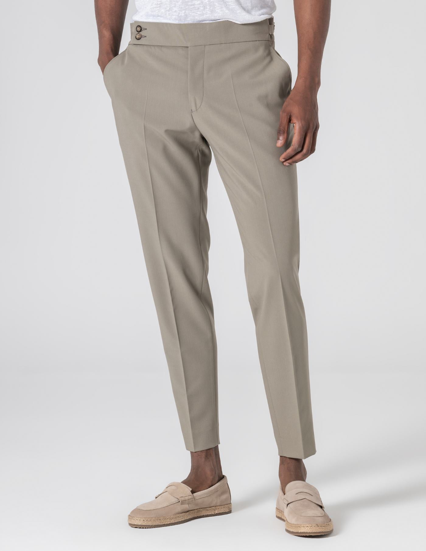 Pastel Green High-Waisted Tailored Pants