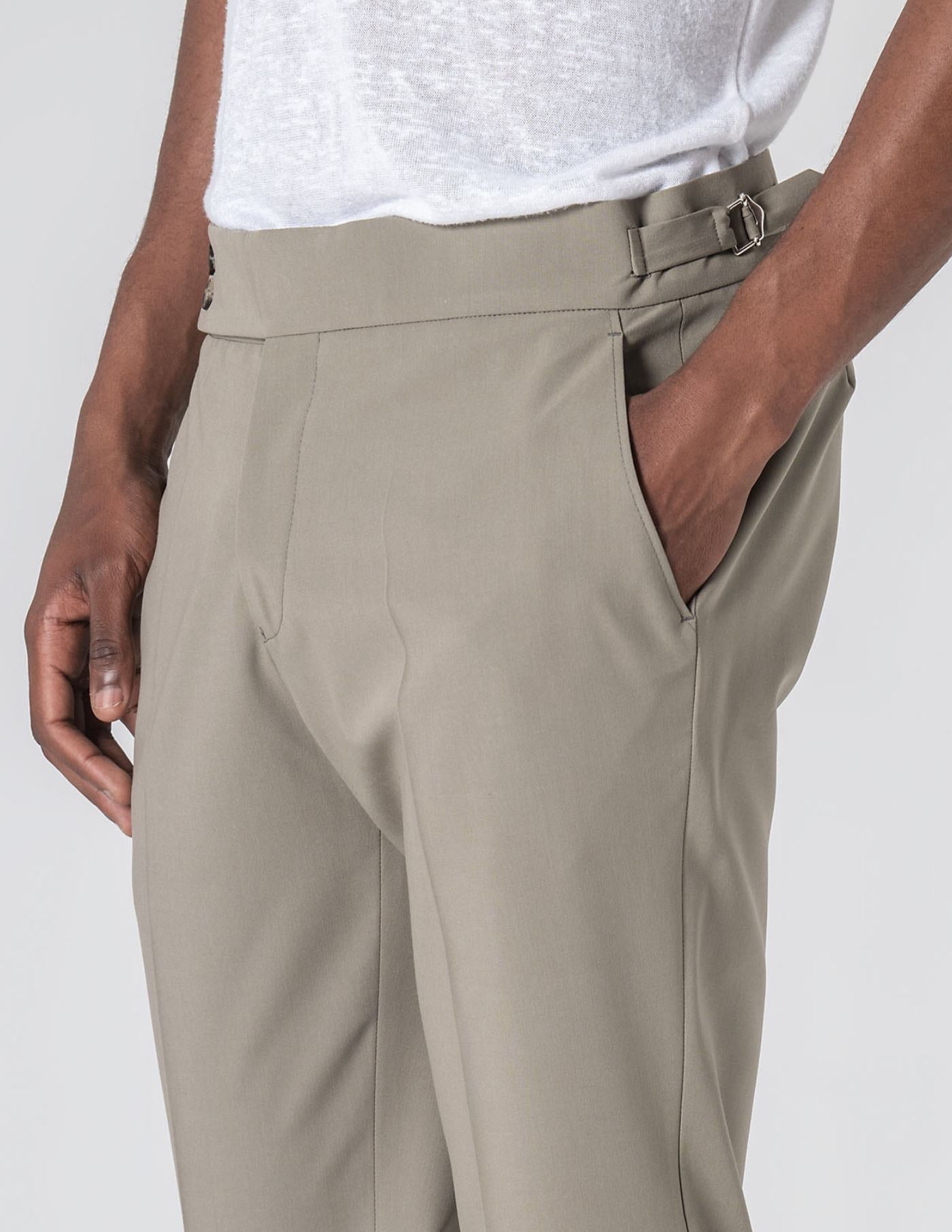 Pastel Green High-Waisted Tailored Pants